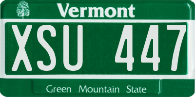 VT license plate XSU447