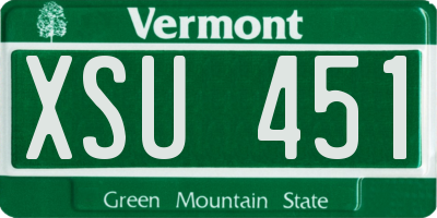 VT license plate XSU451