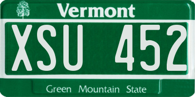 VT license plate XSU452