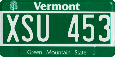 VT license plate XSU453