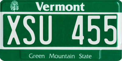 VT license plate XSU455