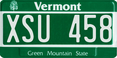 VT license plate XSU458
