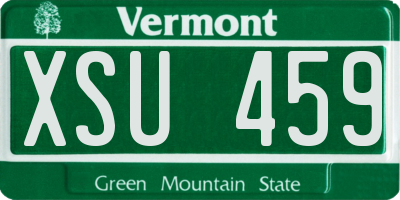 VT license plate XSU459