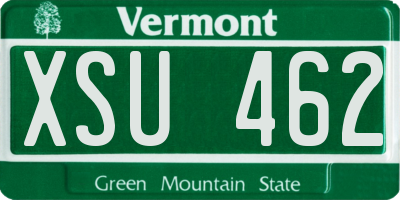 VT license plate XSU462
