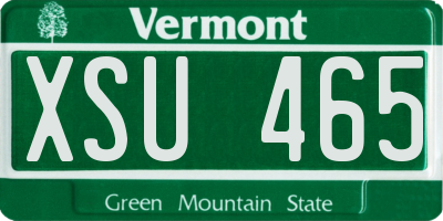 VT license plate XSU465