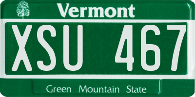 VT license plate XSU467