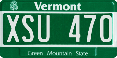 VT license plate XSU470