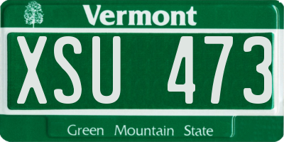 VT license plate XSU473