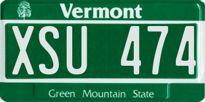 VT license plate XSU474