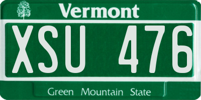 VT license plate XSU476