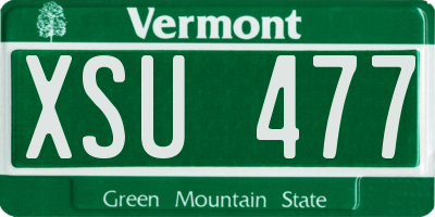 VT license plate XSU477