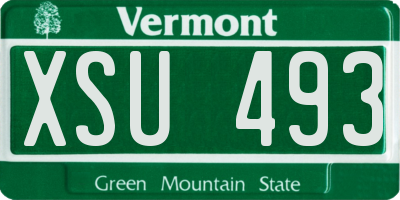 VT license plate XSU493