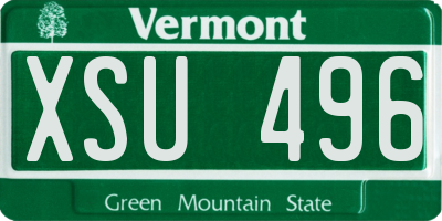 VT license plate XSU496