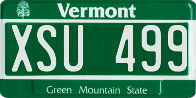 VT license plate XSU499