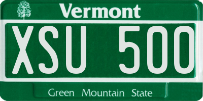 VT license plate XSU500