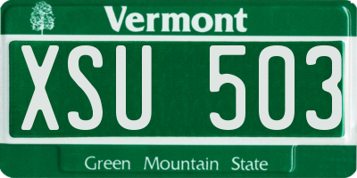 VT license plate XSU503
