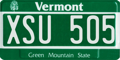 VT license plate XSU505