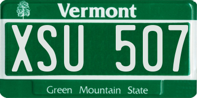 VT license plate XSU507
