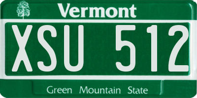 VT license plate XSU512