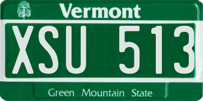 VT license plate XSU513