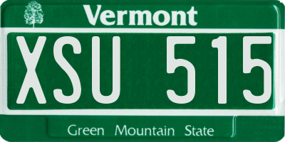 VT license plate XSU515