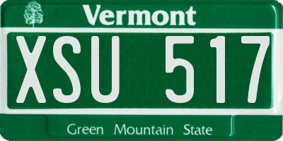 VT license plate XSU517