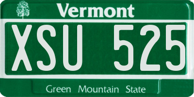 VT license plate XSU525