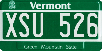 VT license plate XSU526