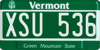 VT license plate XSU536