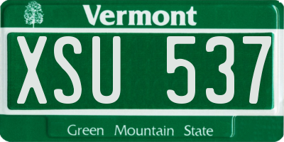 VT license plate XSU537