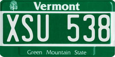 VT license plate XSU538