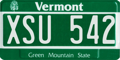 VT license plate XSU542