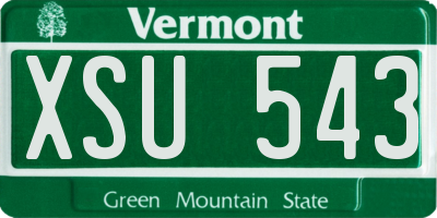 VT license plate XSU543