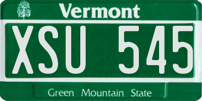 VT license plate XSU545