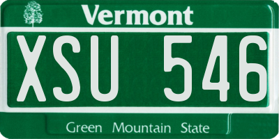 VT license plate XSU546