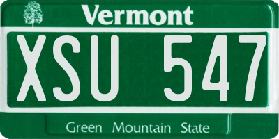 VT license plate XSU547