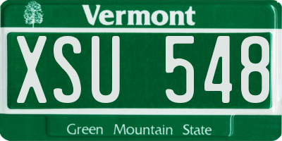 VT license plate XSU548