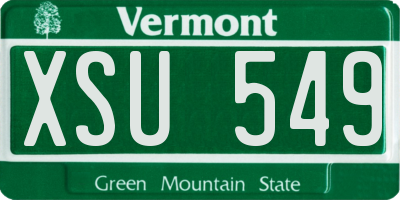 VT license plate XSU549