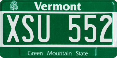 VT license plate XSU552