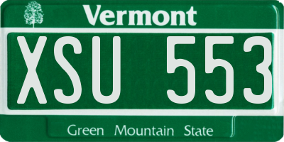 VT license plate XSU553