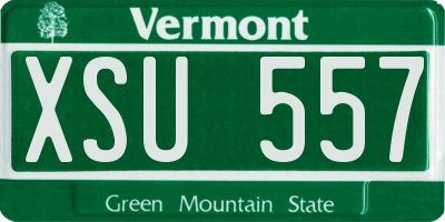 VT license plate XSU557