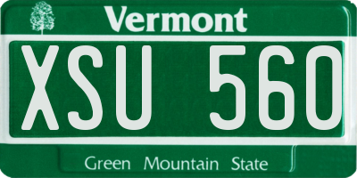 VT license plate XSU560
