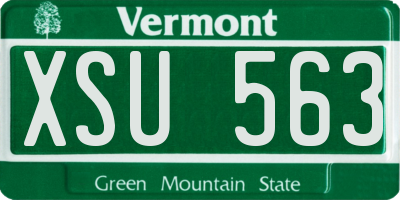 VT license plate XSU563
