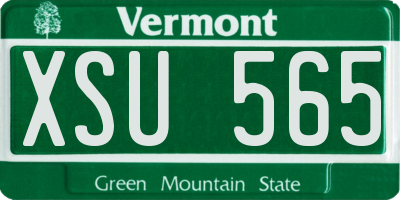 VT license plate XSU565