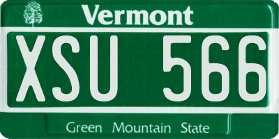 VT license plate XSU566
