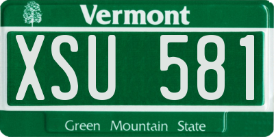 VT license plate XSU581