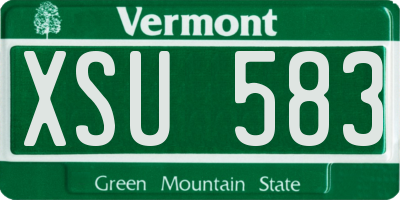 VT license plate XSU583