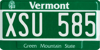 VT license plate XSU585