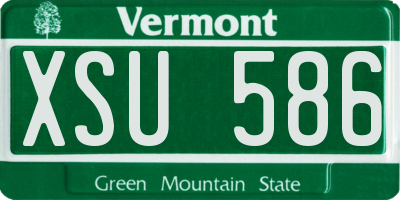 VT license plate XSU586