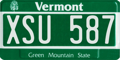 VT license plate XSU587